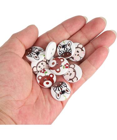 20mm Wooden Cartoon Animal Buttons - Perfect for Children's Clothing & Home Decor | Eco-Friendly Sewing Accessories - Buy Online on GoSupps.com