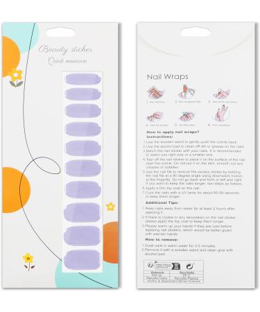 JMEOWIO Gel Nail Strips Cream Purple Gel Nail Stickers Nail Supplies Nail Art Design Decoration Accessories - Buy Online on GoSupps.com