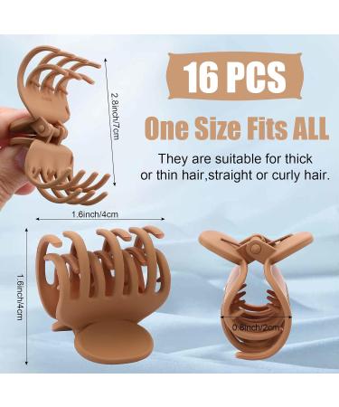 16 Pack Medium Hair Claw Clips Double Row Teeth Jaw Clips - Neutral Colors - Non-slip Short Hair Accessories for Women & Girls - Buy Online on GoSupps.com