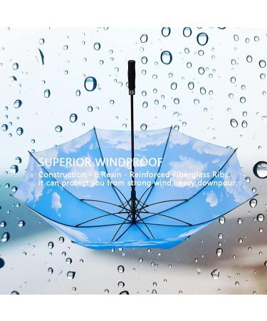 NOOFORMER 62 Inch Windproof Waterproof Golf Umbrella - Extra Large Double Canopy Vented Stick Umbrella for Men Women - A4-Sky Color - Buy Online on GoSupps.com
