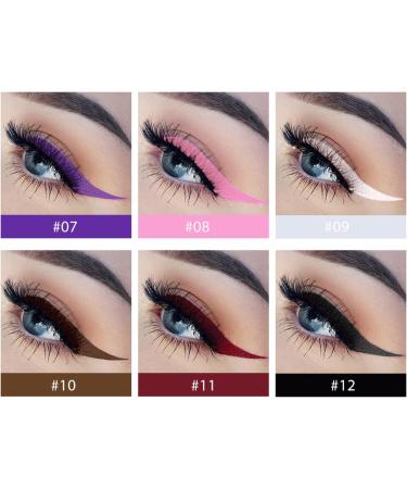 12 Colored Eyeliners Pen Set Waterproof Smudge-Proof Eye Shadow Pencil Liquid Eyeliner Makeup Set Long-Lasting High Pigmented Rainbow Eyeliner Pencils Kit Glitter Eye Liners for Women #1*12colour - Buy Online on GoSupps.com