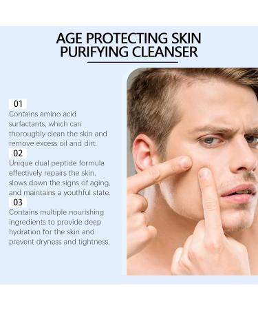 Nettoyant Visage Aux Acides Amin s For Hommes - Hydratant Doux Non Raffermissant Avec Deux Peptides For Lutter Contre Les Ridules(2PCS) - Buy Online on GoSupps.com