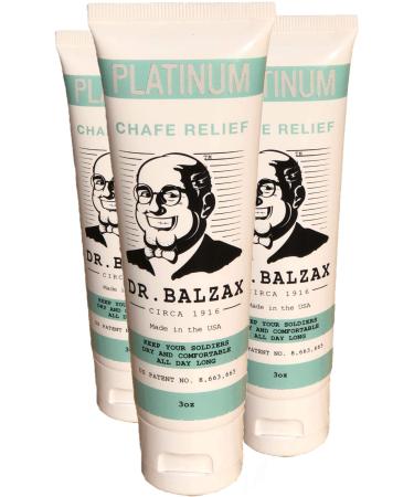 Dr. Balzax Platinum Chafe Relief - Anti Chafing - Cream To Powder - Chafing Relief - 3 Tubes