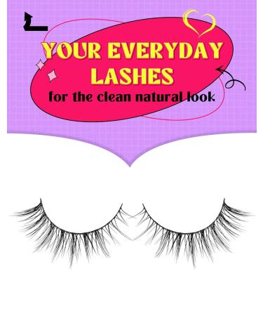 Natural Wispy 3/4 Eye Lashes | Gradient Volume Short False Eyelashes - 7 Pairs HL50 - Shop Internationally - Buy Online on GoSupps.com
