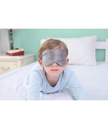 2 Pack Lonfrote Children Eye Mask Set - Blue & Grey Silk Sleep Mask for Kids - Travel & Relaxation Essential - Buy Online on GoSupps.com