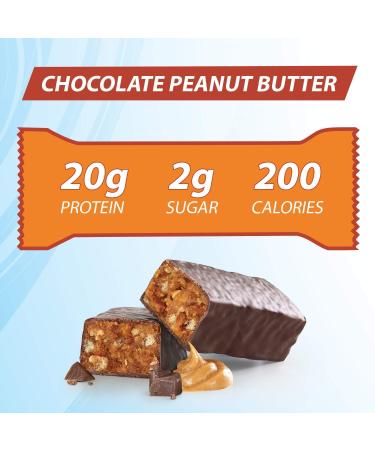 High Protein Chocolate Peanut Butter Bars - Nutritious Low Sugar Gluten Free Snacks - Pack of 6 for Energy Boost - Buy Online on GoSupps.com