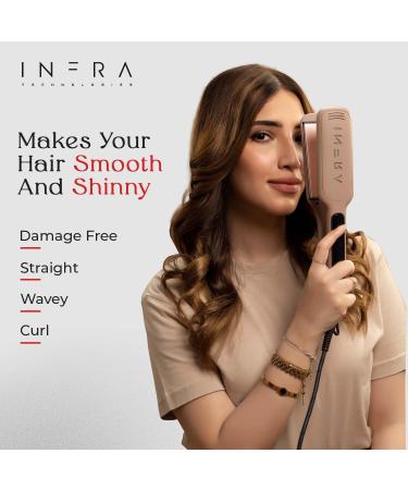 INFRA Premium 2 Inch Ceramic Tourmaline Ionic Flat Iron - Best Hair Straightener for Straight Wavy & Curly Hair - International Shipping Available - Buy Online on GoSupps.com