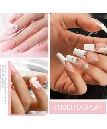 Acrylic Nail Kit with Powder Set - Perfect for Beginners - Nail Extension Carving Set with Nail Brush - Clear, White, Pink Colors - Buy Online on GoSupps.com
