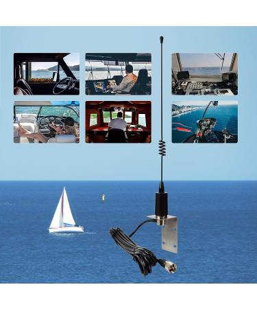 UAYESOK 15 Inch Stainless Steel Marine VHF Antenna for Cobra, Icom, Uniden, Standard Horizon Radio - Low Profile Design with 16.4ft Coaxial Cable - Buy Online on GoSupps.com