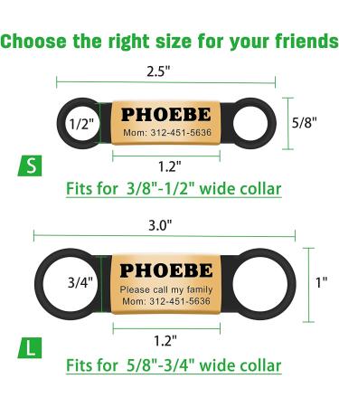 Custom Stainless Steel Slide-On Pet ID Tag - Personalized Engraved Dog Tag for Small Dogs (Black) - Buy Online on GoSupps.com