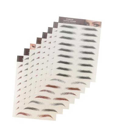 MERRYHAPY MERRYHAPY 8 Pieces Sticker Imitation Eco Eyebrow Sticker Water Transfer Eyebrow Cosmetics Fake Eyebrow Waterproof Eyebrow Stickers 3D