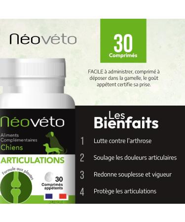 N OV TO - Dog Joints - 30 natural tablets - Dog Arthritis - Anti-inflammatory - Active ingredients approved by Veterinary Services - Made in France - Buy Online on GoSupps.com