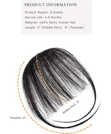 Yamel Clip in Wispy Fringe Bangs - Natural Black Human Hair Extensions for Women - Buy Online on GoSupps.com