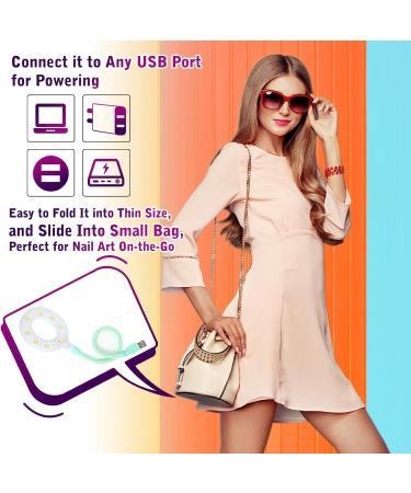 XttnBM 16W USB UV LED Nail Lamp Mini Dryer for Gel Nails | 8 UV/LED Beads, Flexible Gooseneck, 60s Curing Time | Portable Nail Polish UV LED Light for Travel and Home Nail Art - Buy Online on GoSupps.com