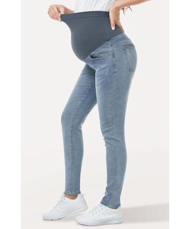PACBREEZE Women's Maternity Jeans XL - Light Blue High Waist Denim Skinny Pants - Buy Online on GoSupps.com