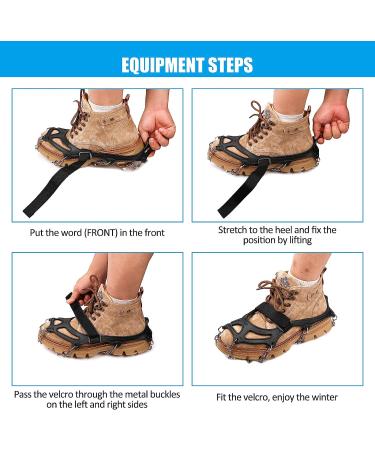 Qinkada 25 Stainless Steel Snow Traction Spikes for Boots - Anti-Slip Cleats for Hiking, Fishing, Climbing | Medium Size - Buy Online on GoSupps.com