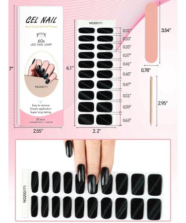Ebanku 20pcs Cat Eye Black UV Gel Nail Foil - Self-Adhesive Nail Wraps & Stickers with Nail File - Perfect for Women & Girls Nail Decoration - Buy Online on GoSupps.com
