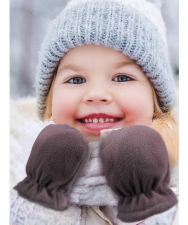 Boyiee 3 Pairs Baby Toddler Winter Mittens Kids Fleece Warm Mittens 6-18 Months - White Coffee Black - Buy Online on GoSupps.com