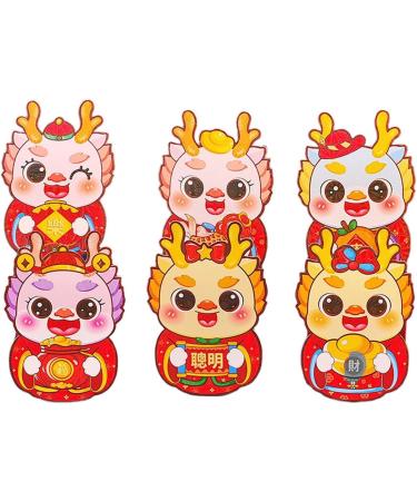 JAYIOLA 6 Red Envelopes for The Chinese Lunar New Year Hong Bao Traditional Gift Red Packets for The Graduation Festival Style B - Buy Online on GoSupps.com