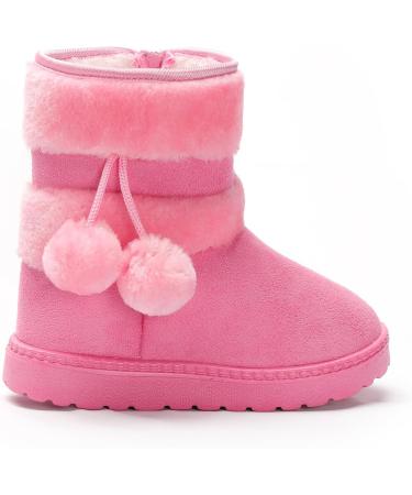 Yeeteepot Baby Girls' Winter Booties - Warm Lined Snow Boots for Kids - Anti-Slip Ankle Boots - Pink, 4.5 UK Child - Buy Online on GoSupps.com