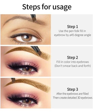 Eyebrow Pen Eyebrow Pencil with 4 Tip Create Natural Looking Brows Makeup Eyebrow Pen Eyebrow Pencil (Rose Gold) - Buy Online on GoSupps.com