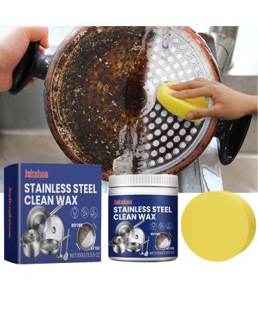 Kitchen Multi-Purpose Cleaner Quickly Dissolve Stubborn Oil Stainless Steel Cleaning Cream All-Purpose Cleaner Metal Polish Rust Removal For Kitchen Utensils Pots Stoves Heavy Oil Stains (1 Pc)
