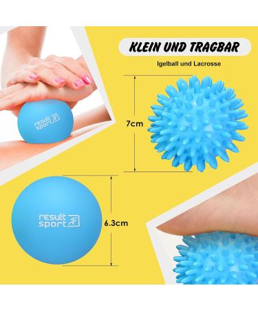 Resulting Lacrosse & Hedgehog Ball Massage Set for Plantar Fasciitis | Deep Tissue Foot & Trigger Point Relief - Blue - Buy Online on GoSupps.com