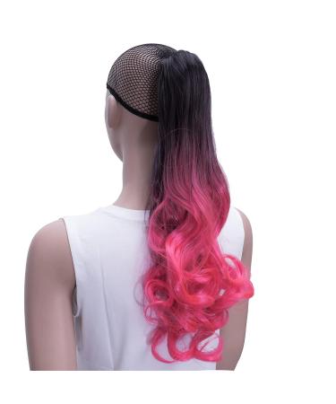 IMISSU Long Curly Ombre Pink Claw Ponytail Hair Extensions | Clip-in Hairpiece for Stunning Styles - Buy Online on GoSupps.com