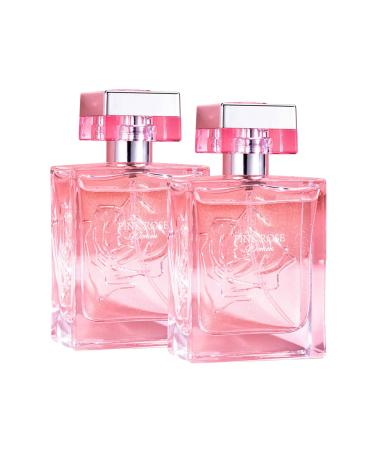 Rose Carved Eau Parfumes for Women and Men Exquisite Carved Rose Eau Toilette Long-Lasting Refreshing Light Perfumes with Rose Fragrances Improve Self Confidence 50ml (A 2pc)