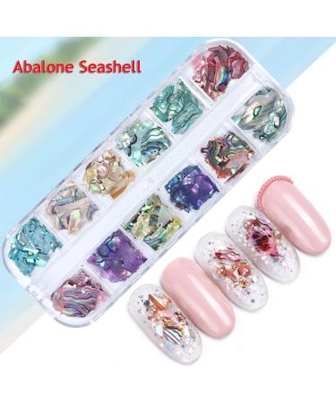 Abalone Seashell Nail Art Sequins - 3D Mermaid Shell Design for Gel Nails - Ocean Rivet Decorations for Women and Girls - Buy Online on GoSupps.com