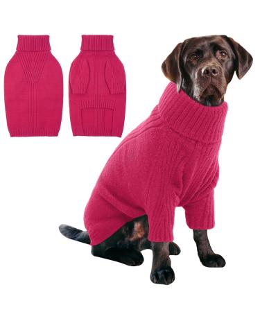 Iecoii dog sweater sweater for dogs dog sweaters for small medium-sized large dogs warm turtleneck dog sweater winter dog clothing for cats Chihuahua French bulldog Labrador XX-Large Rose-R