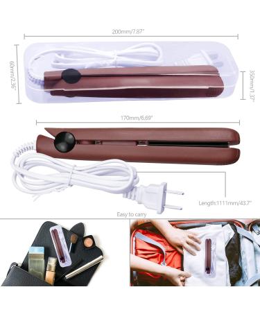 20W Brown Mini Ceramic Flat Iron & Curler - Travel-Friendly Hair Straightener for Perfect Styles - Buy Online on GoSupps.com