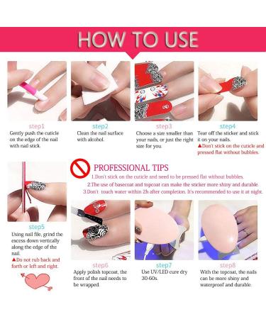DANNEASY Starry Star Style Nail Polish Strips - 12 Sheets Adhesive Gradient Nail Wraps for Women with Bonus Nail File and Cuticle Stick - Buy Online on GoSupps.com