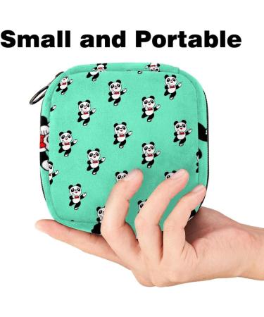 Cartoon Panda Pattern Menstruation Pad Bag with Zipper - Stylish Women's Tampon & Napkin Bag for On-the-Go - Color 5 - Buy Online on GoSupps.com