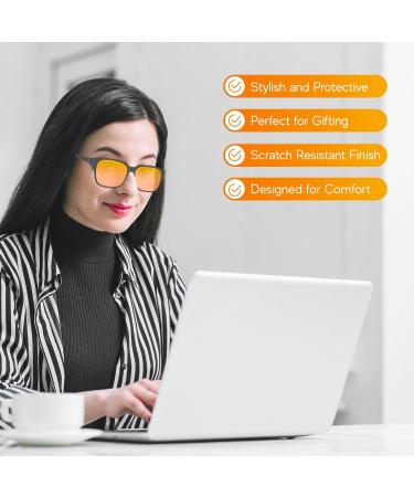 Buy Blue Light Blocking Glasses for Men & Women - Oversized Square UV Computer & Reading Glasses - 2 Pairs - Buy Online on GoSupps.com