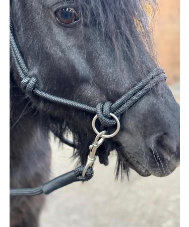 Rope headcollar with Reins for use of Bitless Horse Riding Full to Mini Shet 5 Colours (Black Mini Shetland) Mini Shetland Black - Buy Online on GoSupps.com