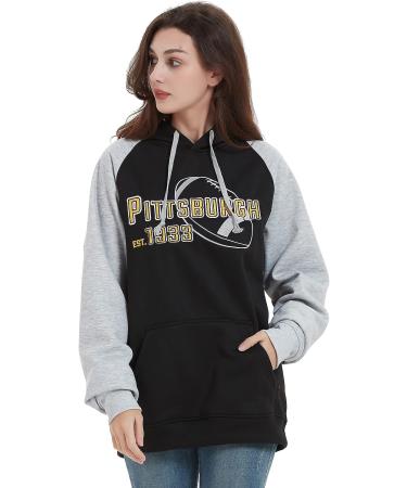 RZUO Mens City Classic Football Embroidery Pullover Hoodie - Black (Medium) - Buy Online on GoSupps.com