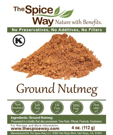 The Spice Way Ground Nutmeg - 4 oz Premium Powder in Resealable Bag - Buy Online on GoSupps.com