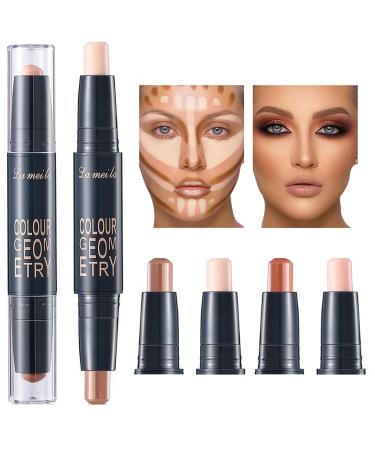 Kit 2 Sticks Maquillage Femme Contouring - Nuancier 4 Tons Sculpting Visage Correction Imperfections et Tenue R sistante