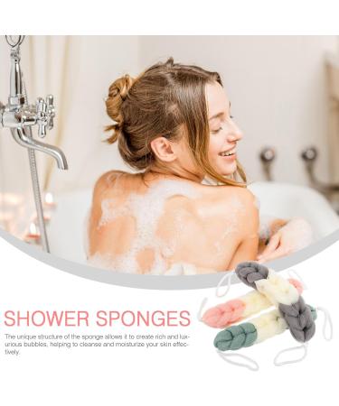 FRCOLOR 3pcs Bath Shower Loofahs - Long Exfoliating Sponges Body Scrubber for Women & Men | Ideal for Relaxing Spa Experience - Buy Online on GoSupps.com