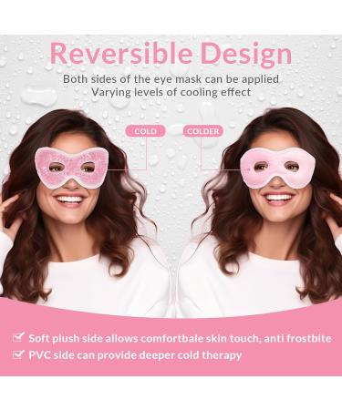 MIVORA Cooling Gel Mask for Puffy Eyes - Hot Cold Therapy for Migraine Headache, Dark Circles, Sinus Pain - Reusable - Light Blue (A-pink) - Buy Online on GoSupps.com