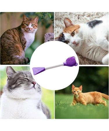Cat Chin Scrubber - Manual Scrubber Brush for Cats Lightweight Design Soft Chin Brush for Face Jaw Chin Gums and Tongue Cleaning Purple - Buy Online on GoSupps.com