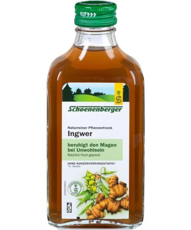 Schoenenberger Ginger Naturreiner Plant Drink - 200 ml Glass Bottle | Stomach Calming & Digestive Support - Buy Internationally - Buy Online on GoSupps.com