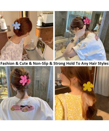 9PCS Big Flower Hair Claw Clips - Non Slip & Cute Hair Accessories for Women - Strong Hold Matte Finish - Ideal for Thin, Thick Hair - 9 Colors - Holiday Gifts for Women & Girls - Buy Online on GoSupps.com