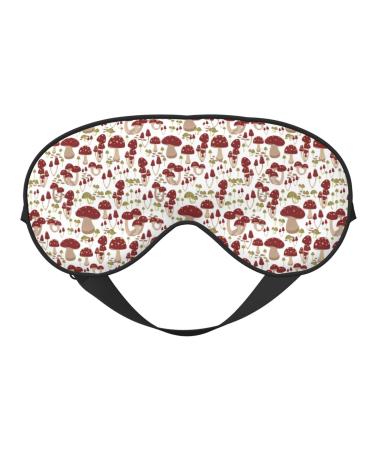 Mushroom Print Sleep Masks Comfortable & Super Soft Eye Mask with Adjustable Strapsoft Filling Lightweight for Home Or Travel Use