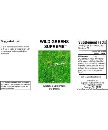 Supreme Nutrition Wild Greens Supreme Pure 90g Herbal Powder - Boost Your Health Naturally - Buy Online on GoSupps.com