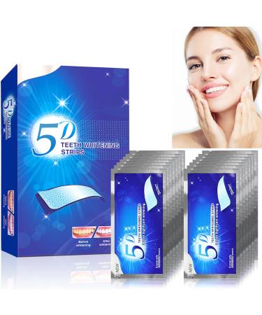 Angivlga 5D Teeth Whitening Strips Sensitive Teeth Whitening Kits Gentle on Enamel and Gums Teeth Whitening Remove White Stripes Coffee Tea Smoking and Wine Stains (28