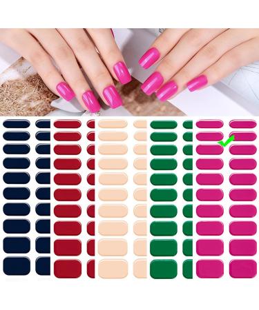 Semi Cured Gel Nail Polish Strips - 20PCS Adhesive Full Wrap Stickers in Natural Pink - Soft Glossy Finish, Nail Art Decoration for Women - Buy Online on GoSupps.com
