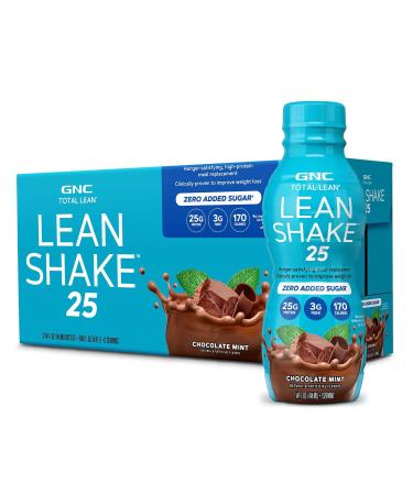 GNC Total Lean Lean Shake - Chocolate Mint - 14oz. | 12 Bottles Chocolate Mint 14 Fl Oz (Pack of 1)