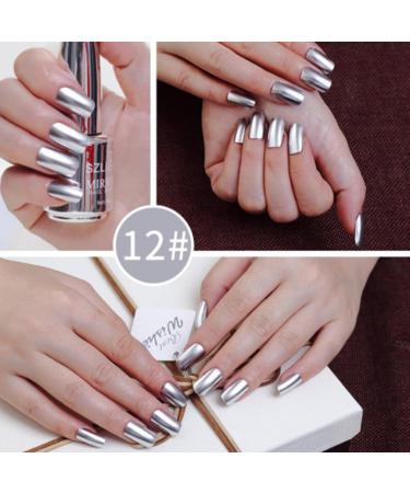 18 ml Metal Nail Polish Mirror Effect - Mirror Nail Polish Chrome Nail Polish - Mirror Effect High Gloss Gel Manicure Nail Polish - Durable Not Removable (Champagne Silver 12) - Buy Online on GoSupps.com